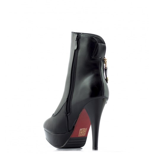 Botki Classic Black High-heeled Boots born2be-pl szary futra