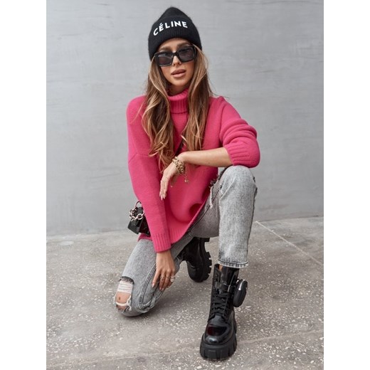Sweter Odelia Amarantowy Lisa Mayo uniwesralny Lisa Mayo