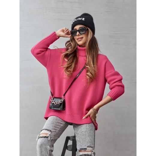 Sweter Odelia Amarantowy Lisa Mayo uniwesralny Lisa Mayo