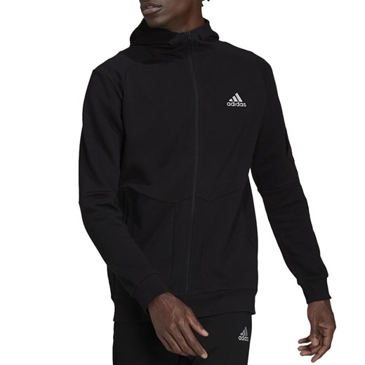 Bluza adidas Essentials 4 Gameday Full-Zip Hoodie HE1811 - czarna ze sklepu streetstyle24.pl w kategorii Bluzy męskie - zdjęcie 147003980