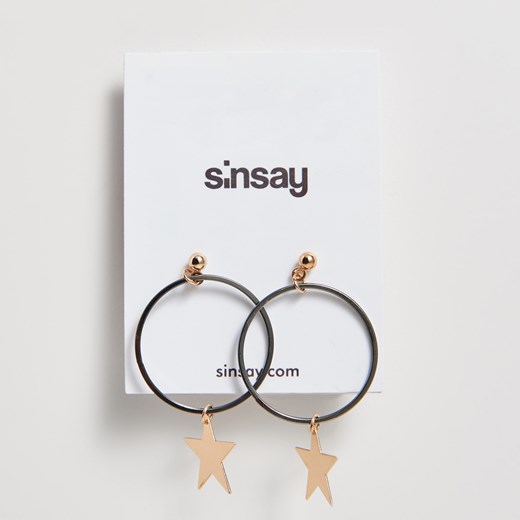Sinsay - Kolczyki koła z gwiazdami - Wielobarwny Sinsay Jeden rozmiar promocja Sinsay