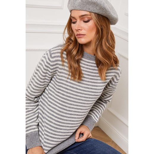 Sweter "Astrobal" w kolorze szaro-białym Joséfine M wyprzedaż Limango Polska