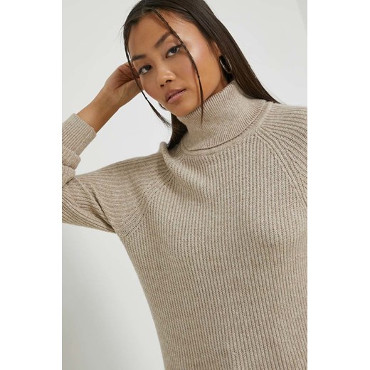 Only sweter damski kolor brązowy z golfem XS ANSWEAR.com