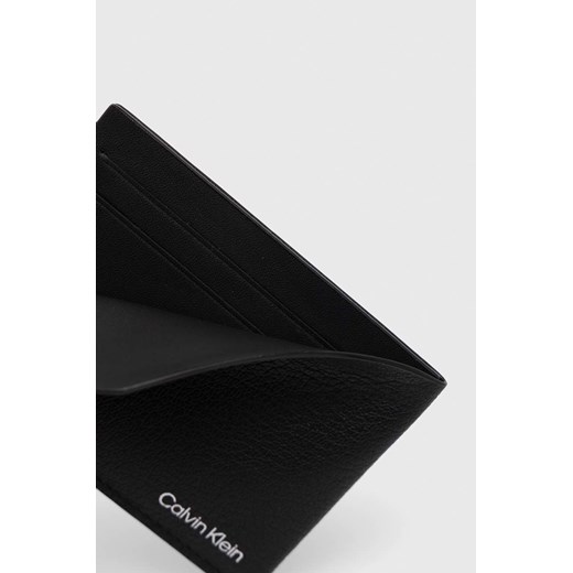 Calvin Klein etui na karty skórzane męski kolor czarny Calvin Klein ONE ANSWEAR.com