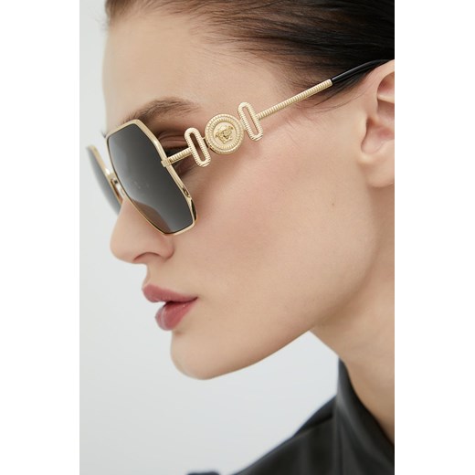 Versace okulary przeciwsłoneczne damskie kolor czarny Versace 58 ANSWEAR.com