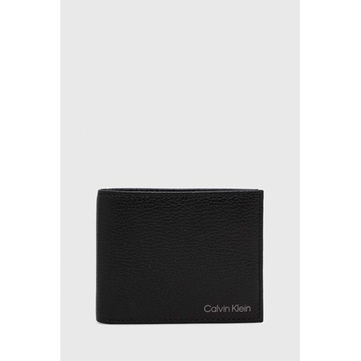 Calvin Klein portfel skórzany męski kolor czarny ze sklepu ANSWEAR.com w kategorii Portfele męskie - zdjęcie 147047002