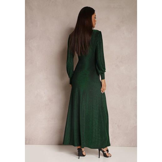 Zielona Sukienka Wieczorowa z Głębokim Dekoltem Phaly ze sklepu Renee odzież w kategorii Sukienki - zdjęcie 147078882
