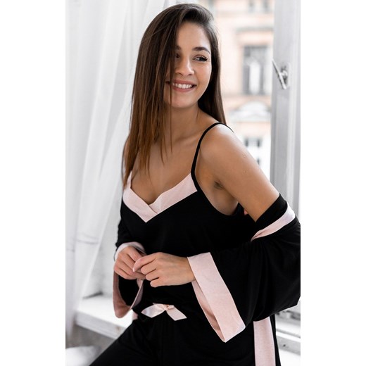 Szlafrok Lizzie, Kolor czarny, Rozmiar L/XL, SENSIS ze sklepu Intymna w kategorii Szlafroki damskie - zdjęcie 147085724