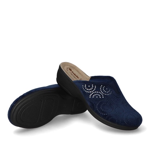 Kapcie damskie Inblu jesienne granatowe casual
