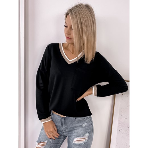 Bluzka damska Ubra czarna z długim rękawem 