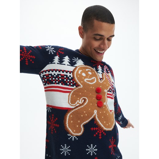 Reserved - Sweter z motywem świątecznym - Wielobarwny Reserved L Reserved
