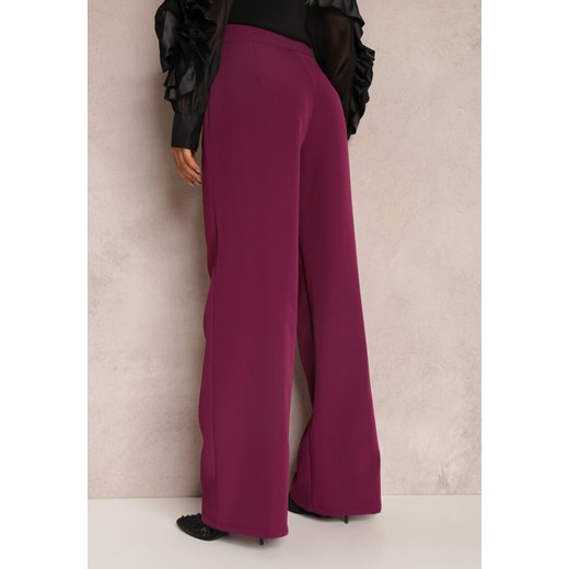 Fioletowe Spodnie Szerokie High Waist Dule ze sklepu Renee odzież w kategorii Spodnie damskie - zdjęcie 147148564