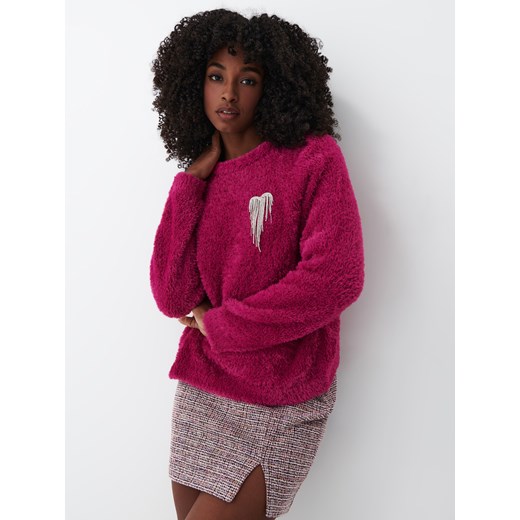 Mohito - Sweter z broszką - Różowy ze sklepu Mohito w kategorii Swetry damskie - zdjęcie 147162393