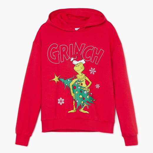 Cropp - Bluza świąteczna z Grinchem - Czerwony Cropp S Cropp