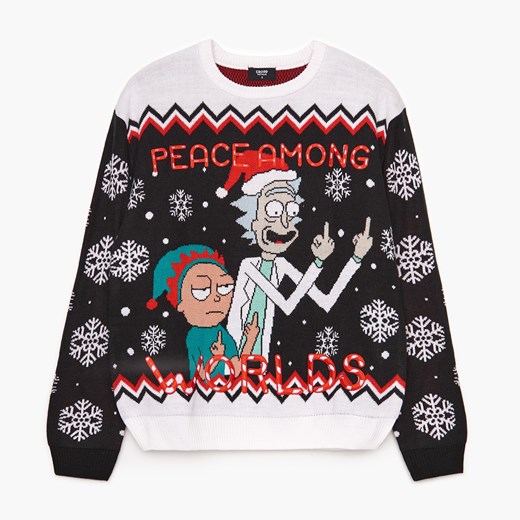 Cropp - Świąteczny sweter Rick and Morty - Czarny Cropp S Cropp