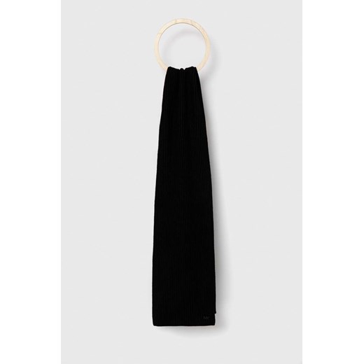 Michael Kors szalik z domieszką wełny kolor czarny gładki ze sklepu ANSWEAR.com w kategorii Szaliki męskie - zdjęcie 147198574