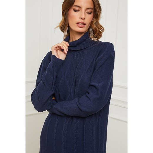 Sukienka dzianinowa "Bernie" w kolorze niebieskim So Cachemire S Limango Polska promocyjna cena