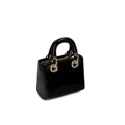 Czarna lakierowana mini torebka na ramię i do ręki Kazar Kazar