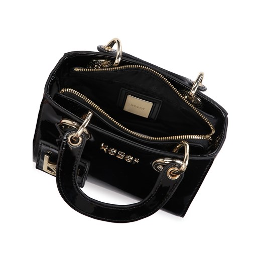 Czarna lakierowana mini torebka na ramię i do ręki Kazar Kazar