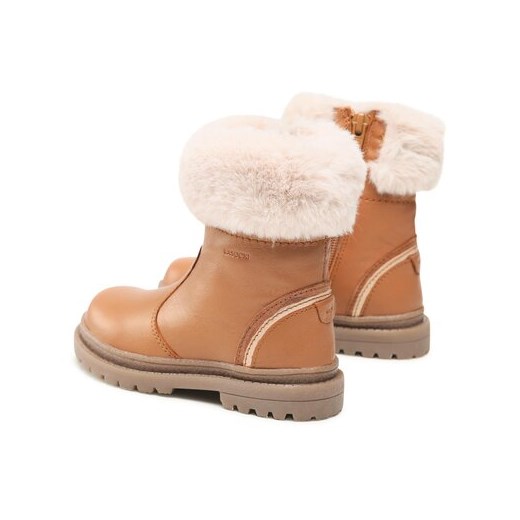 Buty zimowe dziecięce brązowe Lasocki Kids kozaki skórzane 