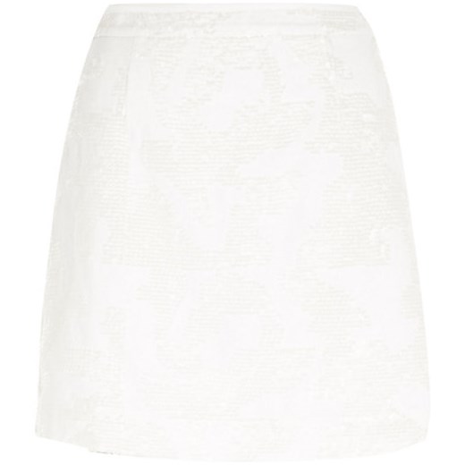 White sequin mini tube skirt river-island  mini