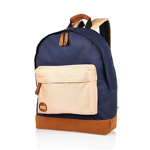 Navy Mipac colour block backpack river-island bezowy 