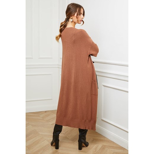 Kardigan "Acor" w kolorze karmelowym So Cachemire M okazyjna cena Limango Polska