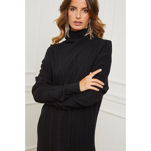 Sukienka dzianinowa "Bernie" w kolorze czarnym So Cachemire XL promocyjna cena Limango Polska