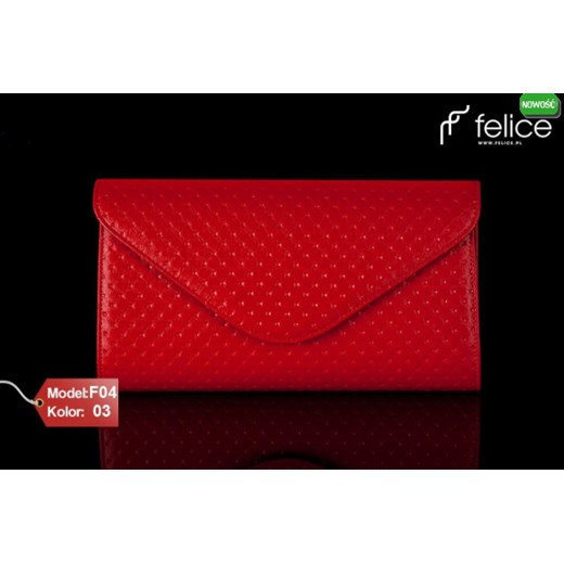 Torebka damska kopertówka Felice Clutch F04 - 4 KOLORY - Czerwona dlakazdego-net czerwony codzienny