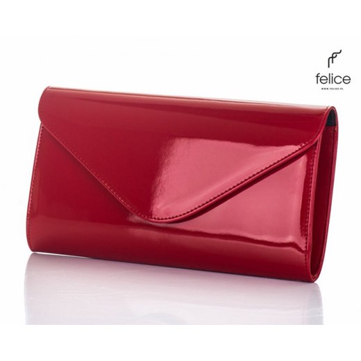 Lakierowana torebka kopertówka Felice Clutch F03 - 10 KOLORÓW Czerwona dlakazdego-net czerwony codzienny