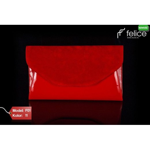 Torebka damska kopertówka Felice Clutch F01 - 5 KOLORÓW! Czerwona dlakazdego-net czerwony codzienny