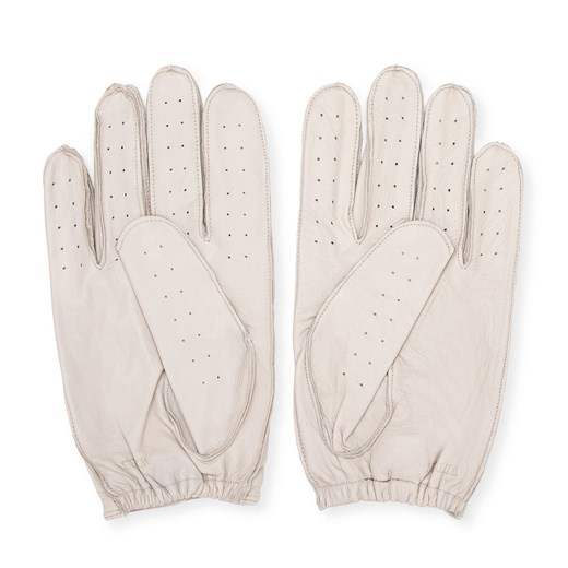 Męskie rękawiczki skórzane samochodowe kremowe ze sklepu WITTCHEN w kategorii Rękawiczki męskie - zdjęcie 147420492