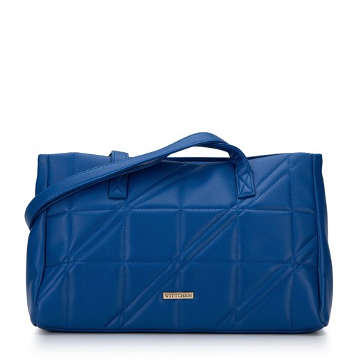 Torebka shopperka z pikowanej ekoskóry niebieska ze sklepu WITTCHEN w kategorii Torby Shopper bag - zdjęcie 147420631