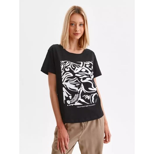 T-shirt krótki rękaw damski z nadrukiem ze sklepu Top Secret w kategorii Bluzki damskie - zdjęcie 147436473