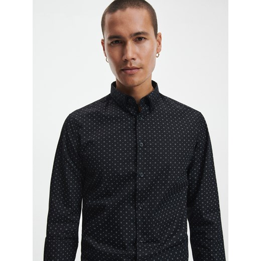 Reserved - Wzorzysta koszula slim fit - Czarny Reserved S Reserved