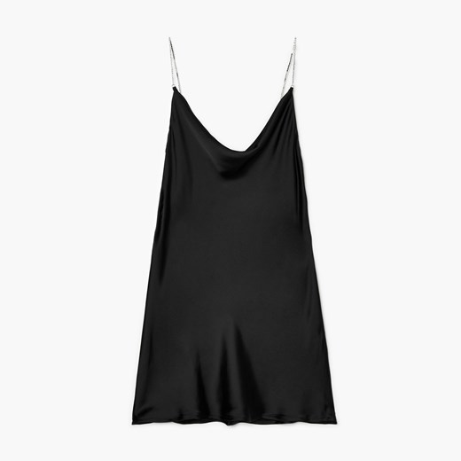 Cropp - Czarna sukienka na ozdobnych ramiączkach - Czarny Cropp S Cropp