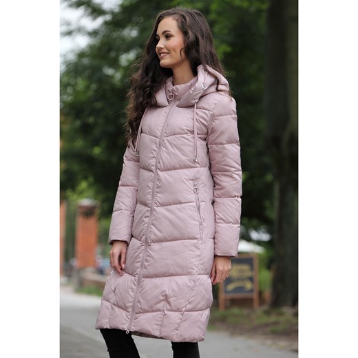 Długa zimowa kurtka z kapturem Perso ze sklepu Eye For Fashion w kategorii Kurtki damskie - zdjęcie 147488831