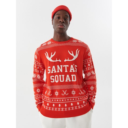 Cropp - Czerwony świąteczny sweter - Czerwony Cropp S Cropp