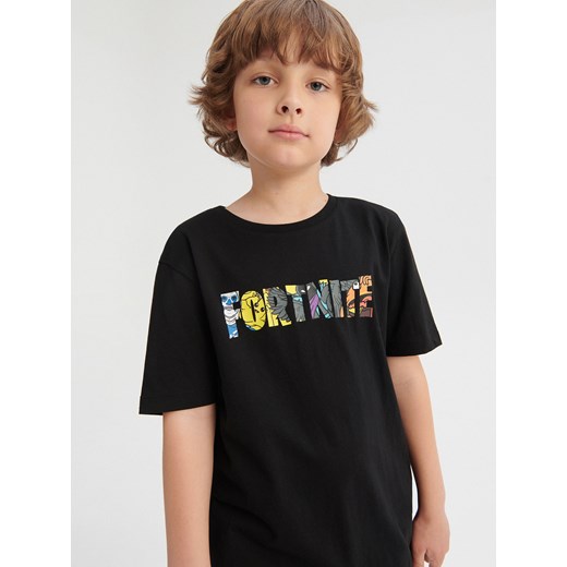 Reserved - Bawełniany t-shirt Fortnite - Czarny Reserved 158 (12 lat) Reserved