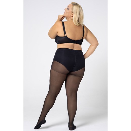 Plus size gładkie rajstopy damskie Reinforced victoria 30 DEN, Kolor czarny (onyx), Rozmiar 5, Mona Queen Size ze sklepu Intymna w kategorii Rajstopy - zdjęcie 147532923
