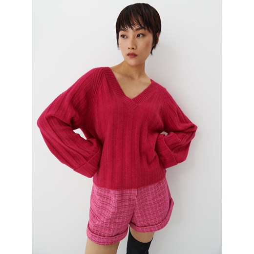 Mohito - Sweter z dekoltem V - Różowy Mohito XXS promocja Mohito
