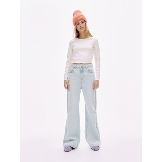 Reserved - Bluzka z prążkowanej dzianiny - Kremowy Reserved M Reserved