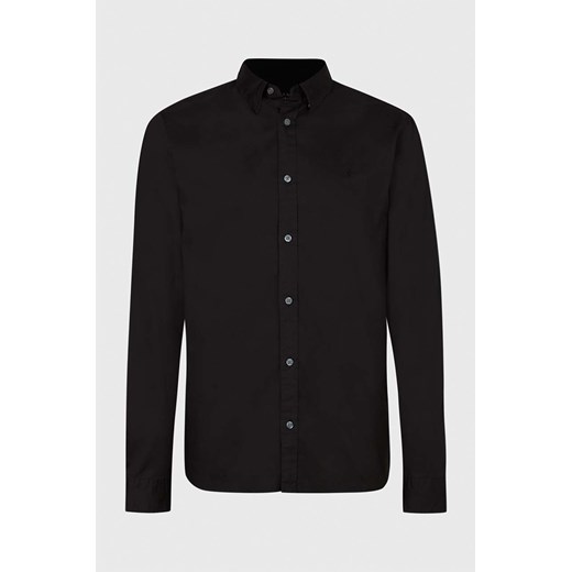 AllSaints koszula męska kolor czarny regular z kołnierzykiem button-down XL wyprzedaż ANSWEAR.com