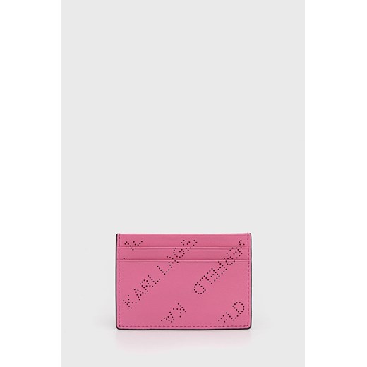 Karl Lagerfeld etui na karty damski kolor różowy ze sklepu ANSWEAR.com w kategorii Portfele damskie - zdjęcie 147578091