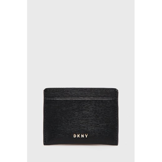 Dkny etui na karty skórzane kolor czarny R92Z3C09 ze sklepu ANSWEAR.com w kategorii Portfele damskie - zdjęcie 147578232