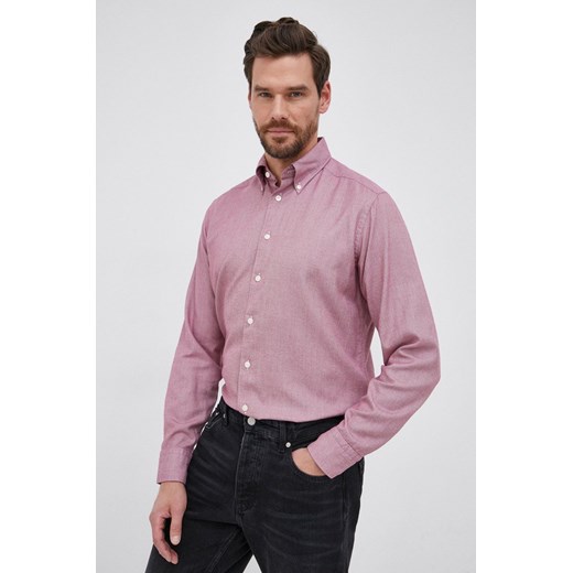 Eton Koszula męska kolor bordowy regular z kołnierzykiem button-down Eton 44 ANSWEAR.com okazja