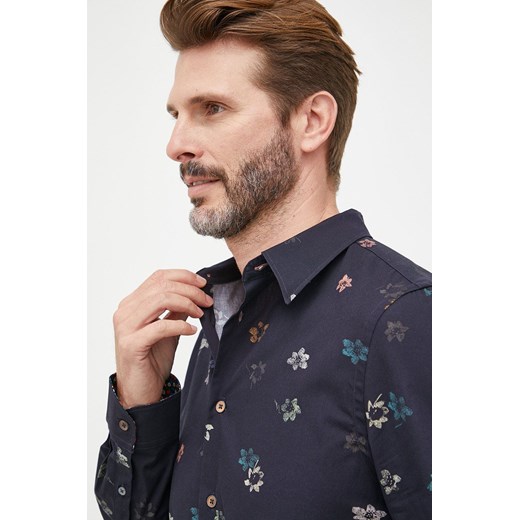 PS Paul Smith koszula bawełniana męska kolor granatowy slim z kołnierzykiem Ps Paul Smith XXL okazja ANSWEAR.com