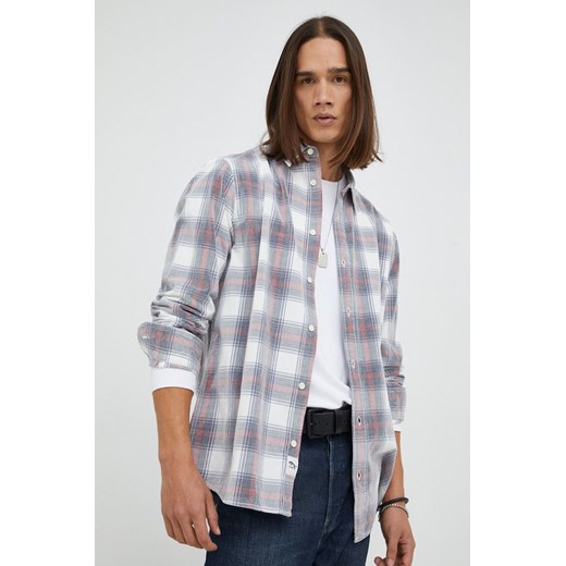 Wrangler koszula sztruksowa męska kolor biały regular z kołnierzykiem klasycznym Wrangler M wyprzedaż ANSWEAR.com