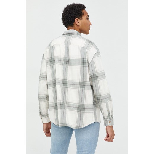 Abercrombie & Fitch koszula bawełniana męska kolor beżowy relaxed z Abercrombie & Fitch S ANSWEAR.com wyprzedaż