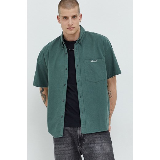 Abercrombie &amp; Fitch koszula męska kolor zielony relaxed z kołnierzykiem Abercrombie & Fitch S okazja ANSWEAR.com